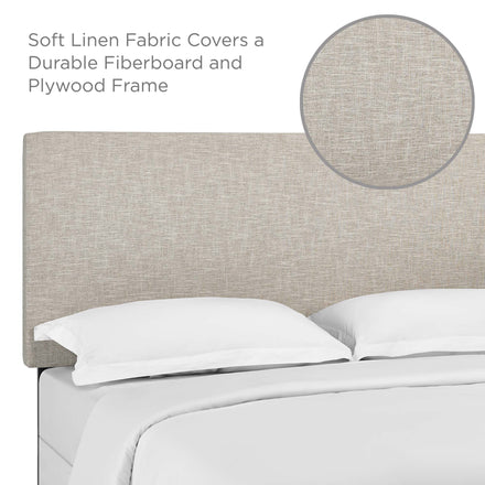 Taylor Upholstered Linen Fabric King and California King Headboard in Beige