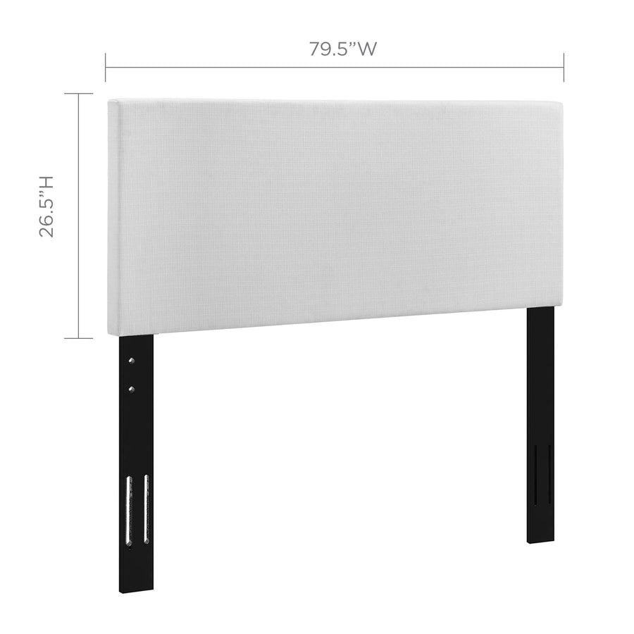 Xanthe Upholstered Linen Fabric King and California King Headboard in White