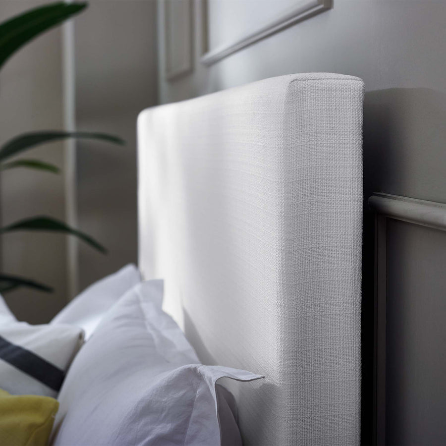Xanthe Upholstered Linen Fabric King and California King Headboard in White