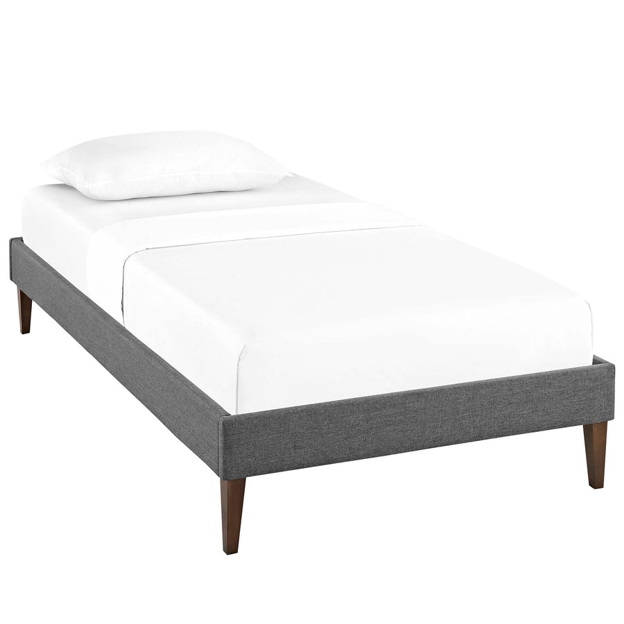 Tonder Fabric Twin Bed Frame with Squared Tapered Legs in Gray