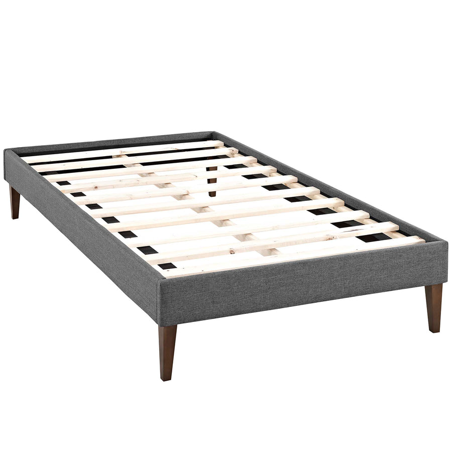 Tonder Fabric Twin Bed Frame with Squared Tapered Legs in Gray