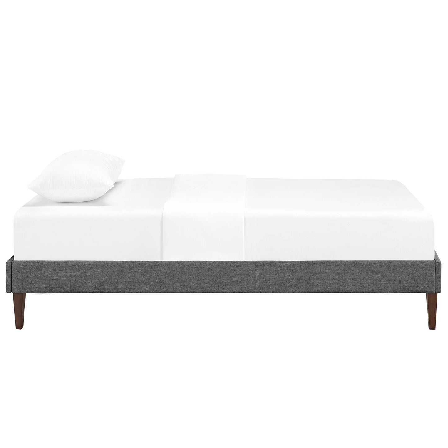Tessie Fabric Twin Bed Frame with Squared Tapered Legs by Furniture For America
