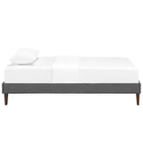 Tonder Fabric Twin Bed Frame with Squared Tapered Legs in Gray