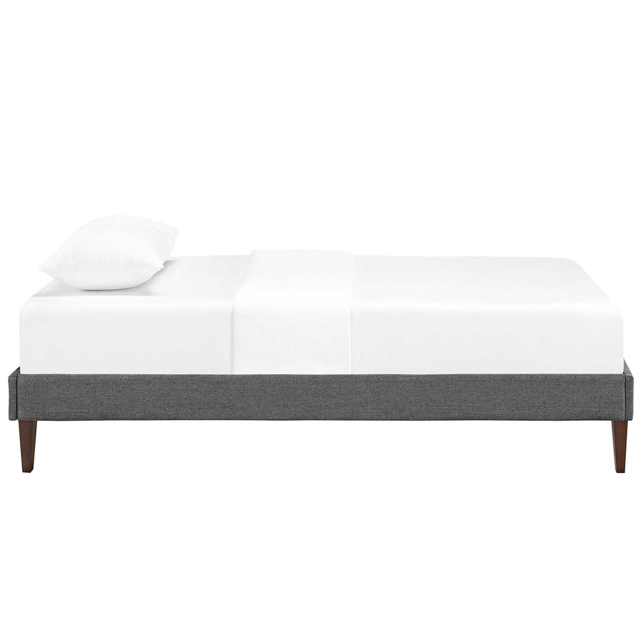 Tonder Fabric Twin Bed Frame with Squared Tapered Legs in Gray