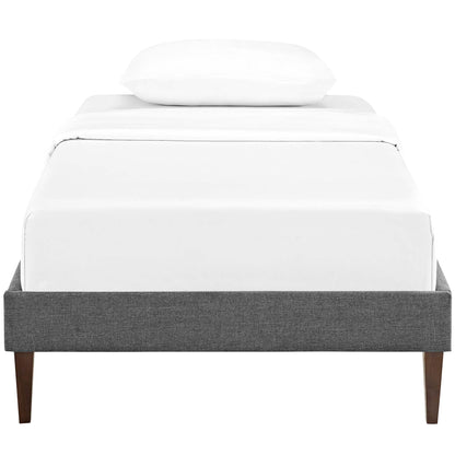 Tessie Fabric Twin Bed Frame with Squared Tapered Legs by Furniture For America