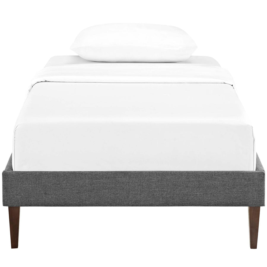 Tonder Fabric Twin Bed Frame with Squared Tapered Legs in Gray