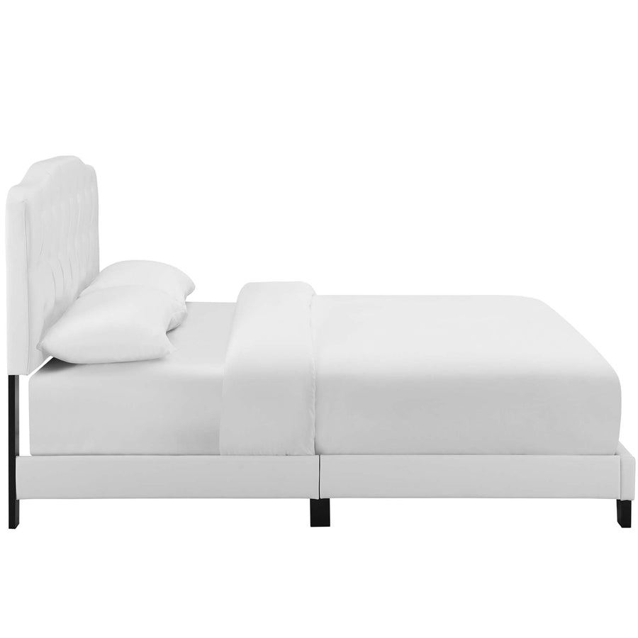 Anouk Faux Leather Full Bed in White