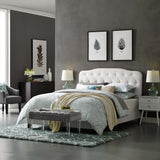 Anouk Faux Leather Full Bed in White