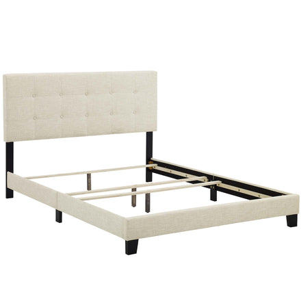 Amira Upholstered Fabric Full Bed in Beige