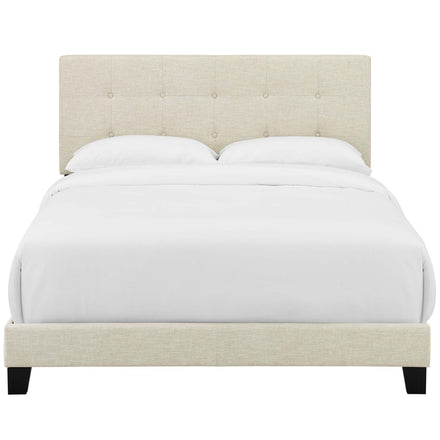 Amira Upholstered Fabric Full Bed in Beige
