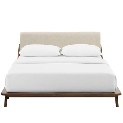 Luella Upholstered Fabric Queen Platform Bed by Furniture For America