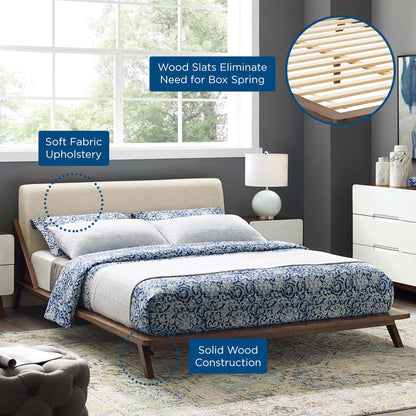 Luella Upholstered Fabric Queen Platform Bed by Furniture For America