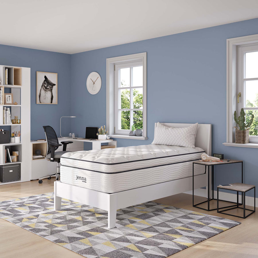 Aria 14" Innerspring and Foam Twin Mattress in White