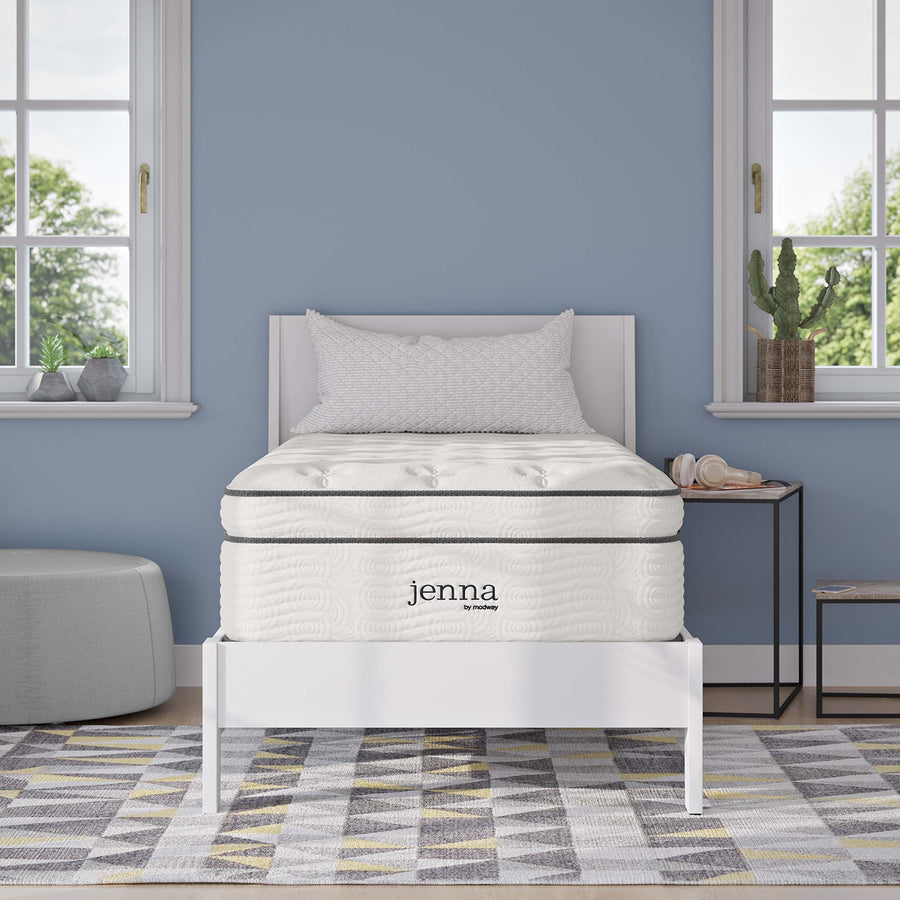 Aria 14" Innerspring and Foam Twin Mattress in White