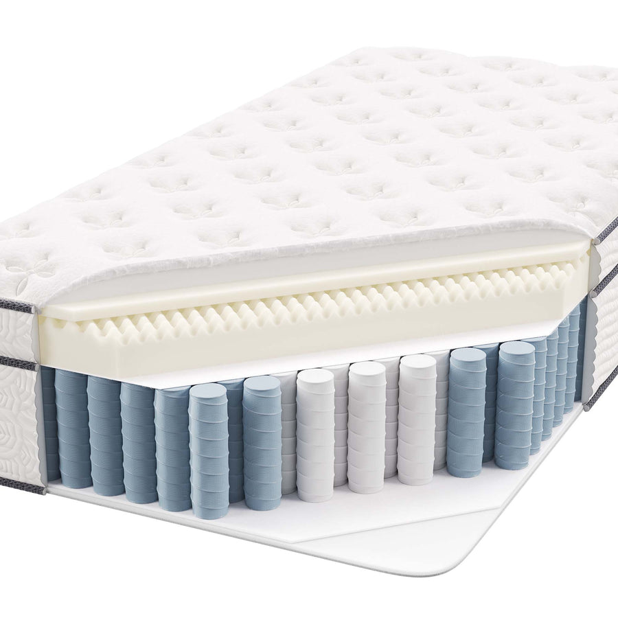 Aria 14" Innerspring and Foam Twin Mattress in White