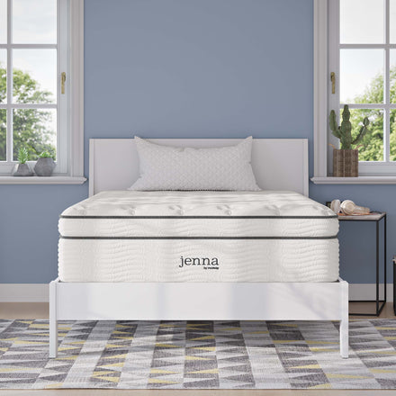 Jenna 14" Innerspring and Foam Full Mattress in White