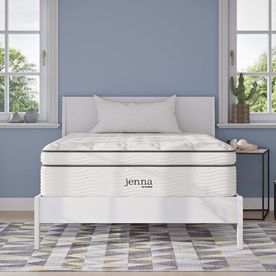 Aria 14" Innerspring and Foam Full Mattress in White