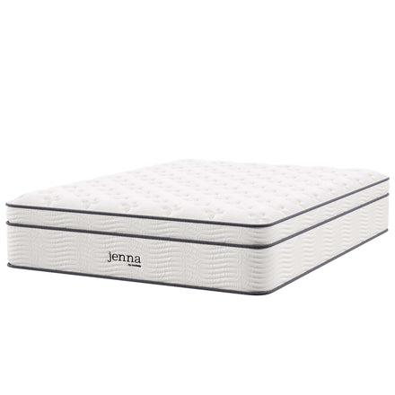 Jenna 14" Innerspring and Foam Queen Mattress in White