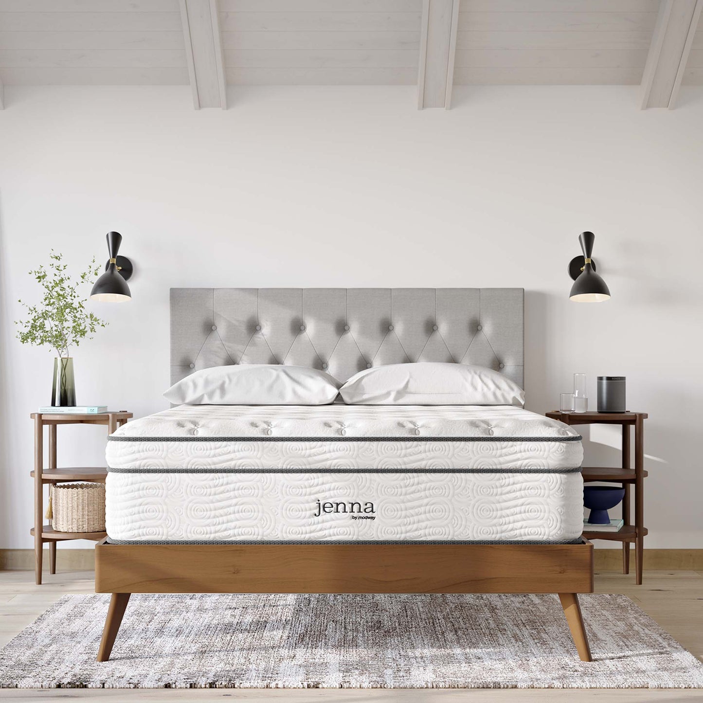Jenna 14" Innerspring and Foam Queen Mattress by Furniture for America