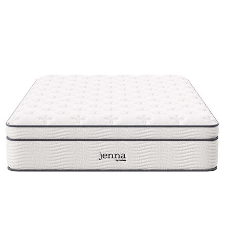 Jenna 14" Innerspring and Foam Queen Mattress in White