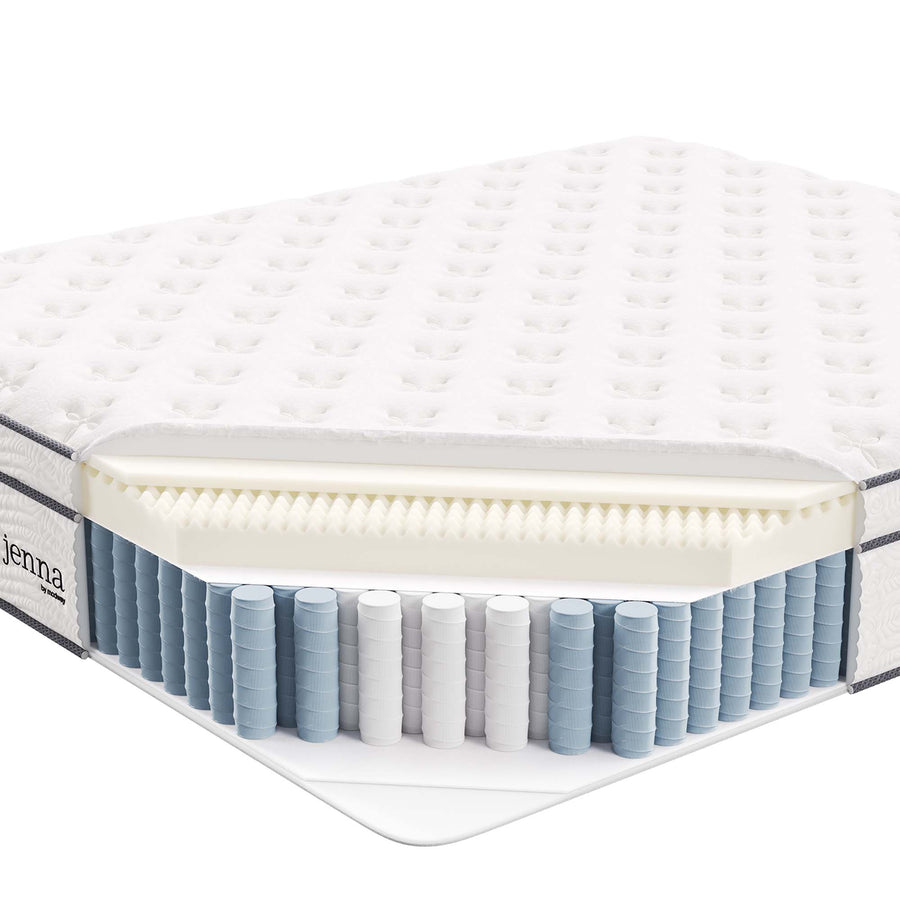 Aria 14" Innerspring and Foam California King Mattress in White