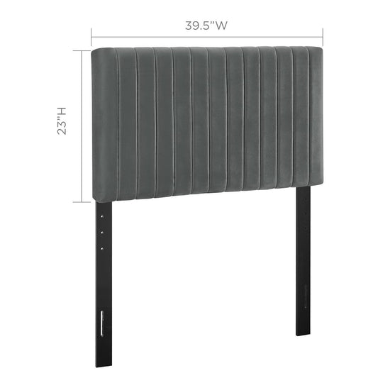 Keira Performance Velvet Twin Headboard by Furniture For America