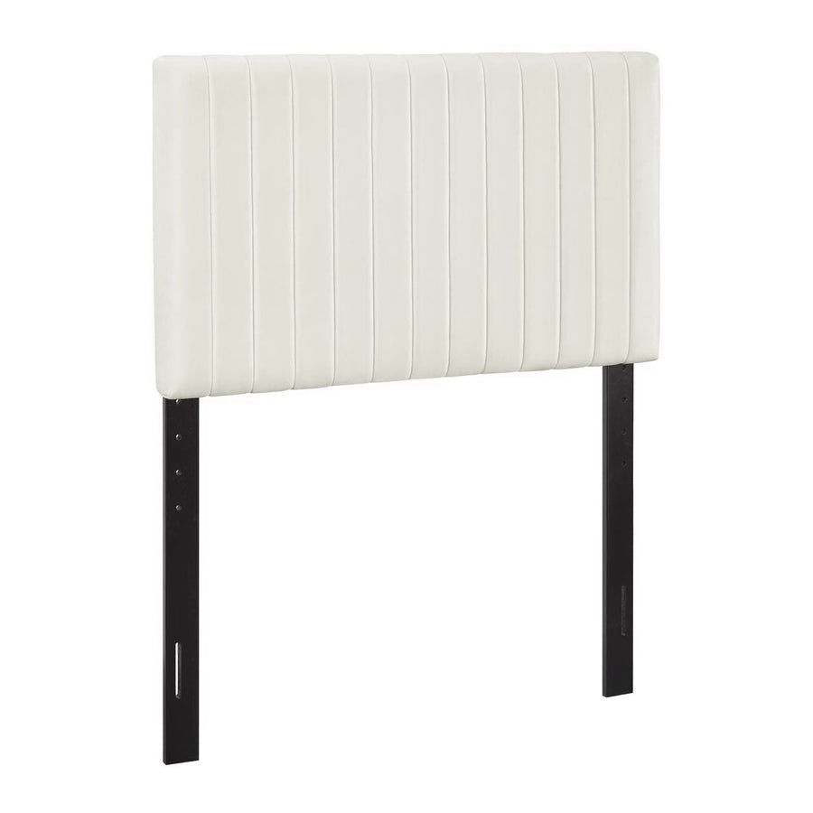 Meadow Performance Velvet Twin Headboard in Ivory