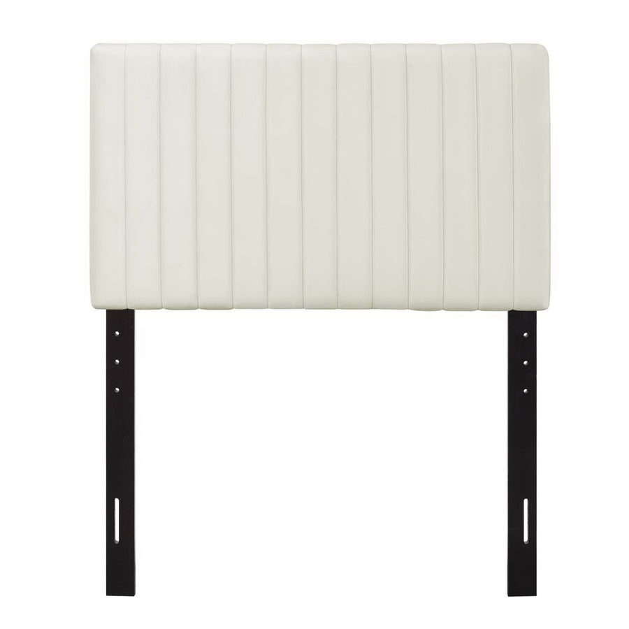Meadow Performance Velvet Twin Headboard in Ivory