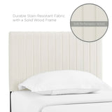 Meadow Performance Velvet Twin Headboard in Ivory