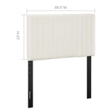 Meadow Performance Velvet Twin Headboard in Ivory