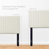 Meadow Performance Velvet Twin Headboard in Ivory