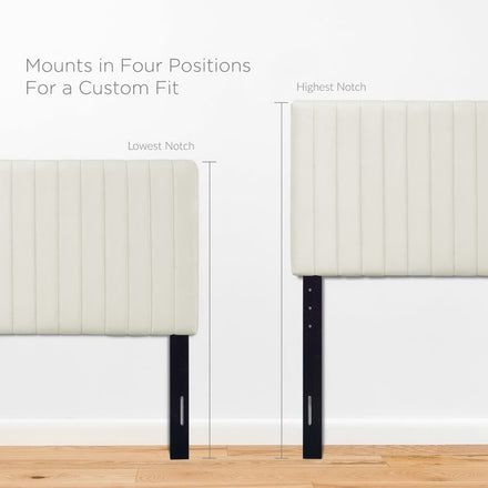 Keira Performance Velvet Twin Headboard in Ivory