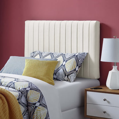 Keira Performance Velvet Twin Headboard by Furniture For America