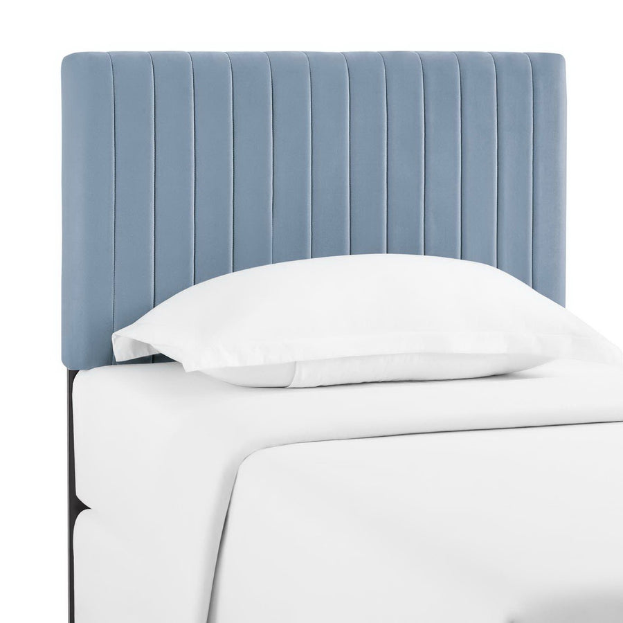 Meadow Performance Velvet Twin Headboard in Light Blue
