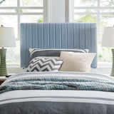 Meadow Performance Velvet Twin Headboard in Light Blue