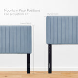 Meadow Performance Velvet Twin Headboard in Light Blue