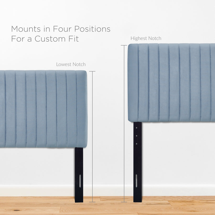 Meadow Performance Velvet Twin Headboard in Light Blue