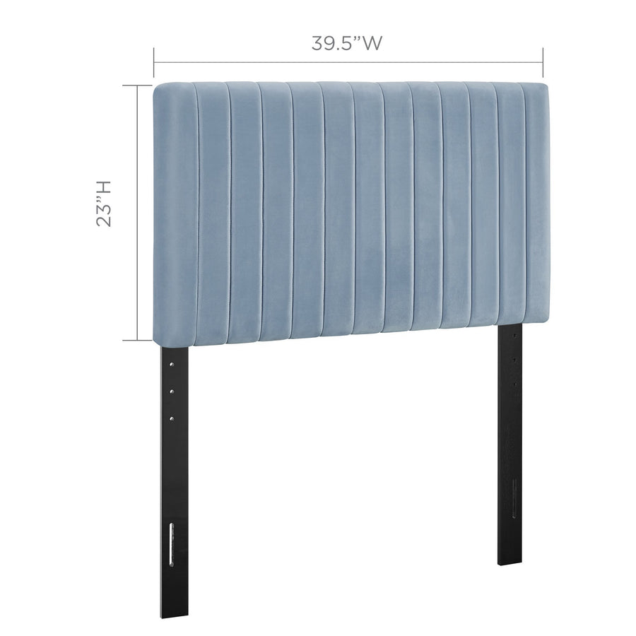 Meadow Performance Velvet Twin Headboard in Light Blue