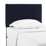 Meadow Performance Velvet Twin Headboard in Midnight Blue