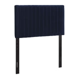 Meadow Performance Velvet Twin Headboard in Midnight Blue