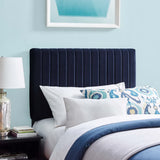 Meadow Performance Velvet Twin Headboard in Midnight Blue