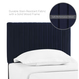 Meadow Performance Velvet Twin Headboard in Midnight Blue