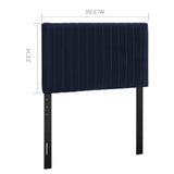 Meadow Performance Velvet Twin Headboard in Midnight Blue