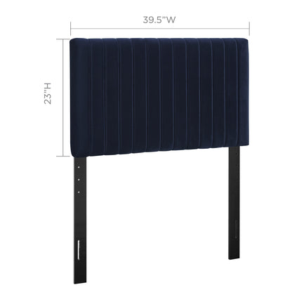 Keira Performance Velvet Twin Headboard by Furniture For America