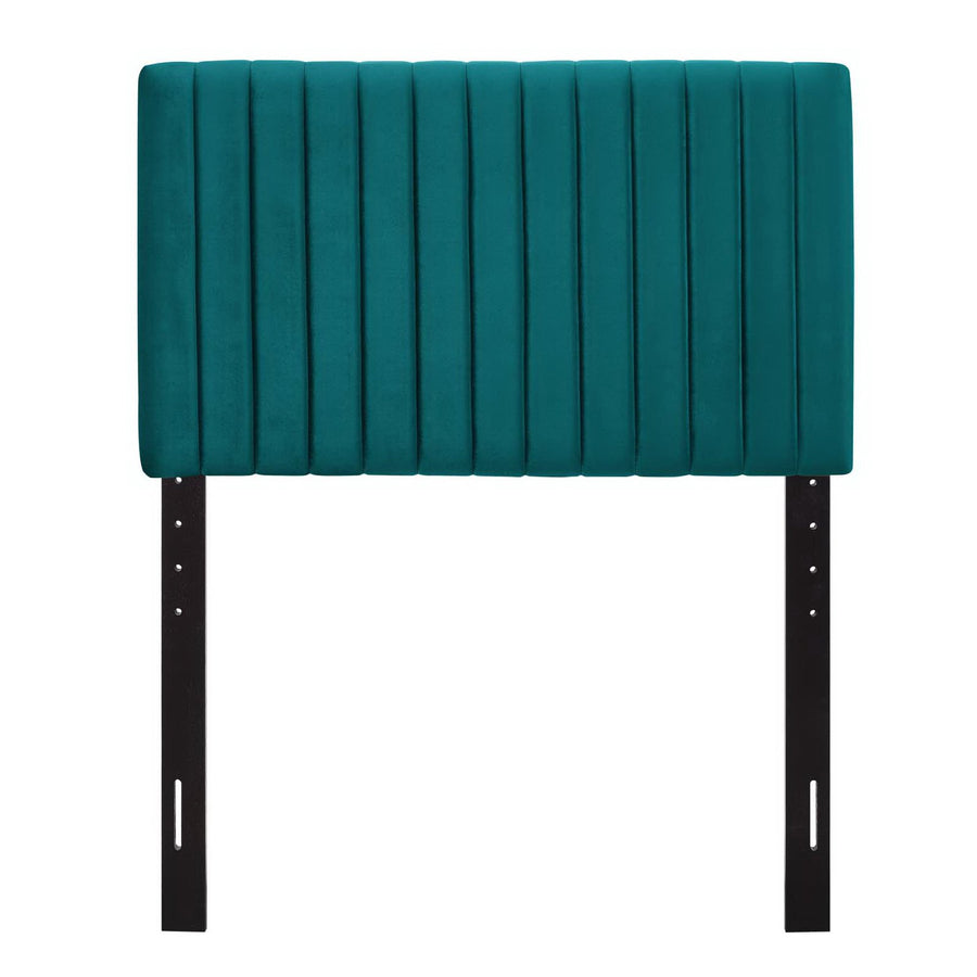 Meadow Performance Velvet Twin Headboard in Teal