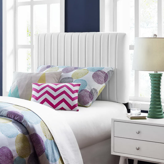 Keira Faux Leather Twin Headboard by Furniture For America