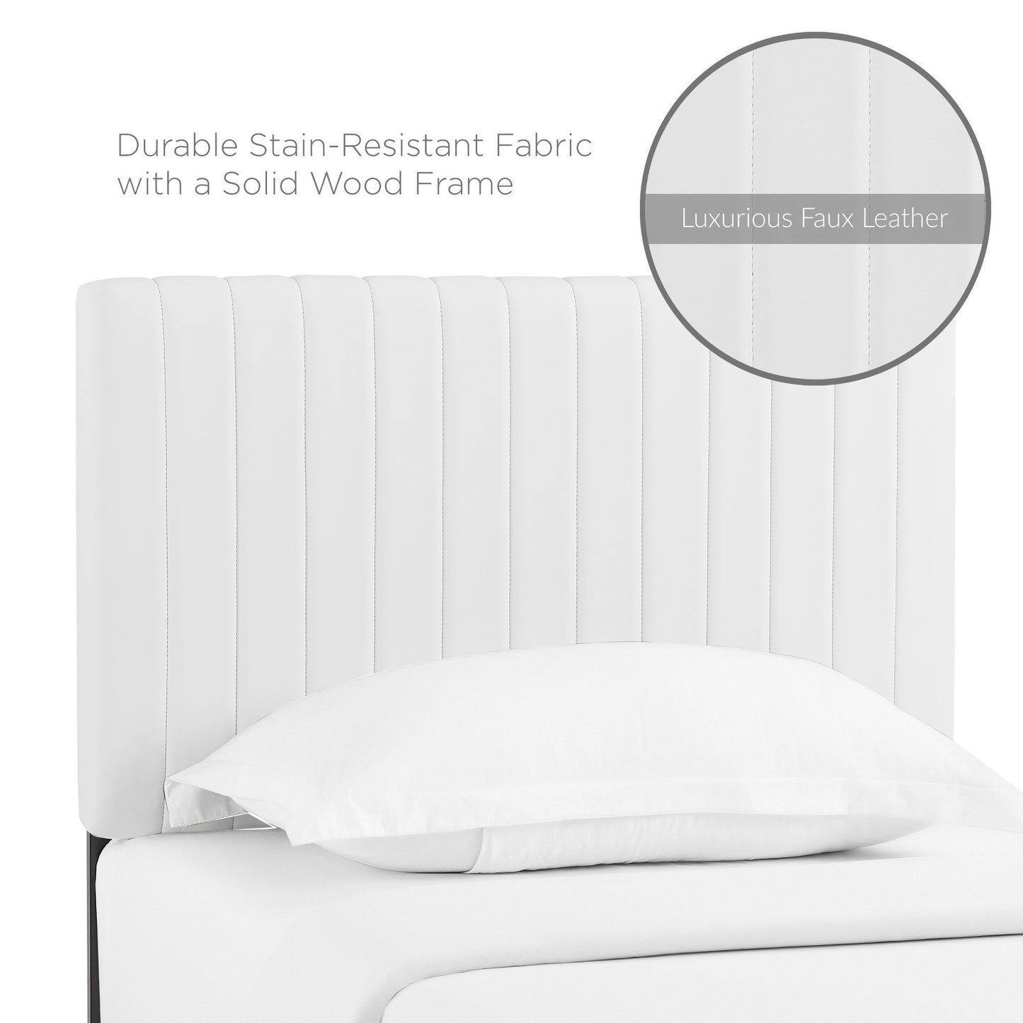Keira Faux Leather Twin Headboard by Furniture For America