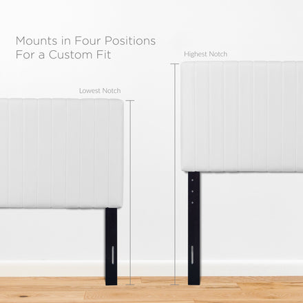 Keira Faux Leather Twin Headboard in White