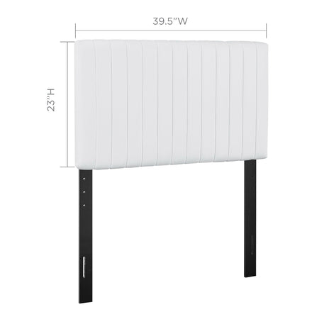 Keira Faux Leather Twin Headboard in White