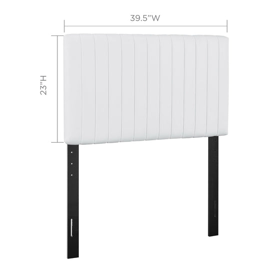Keira Faux Leather Twin Headboard by Furniture For America